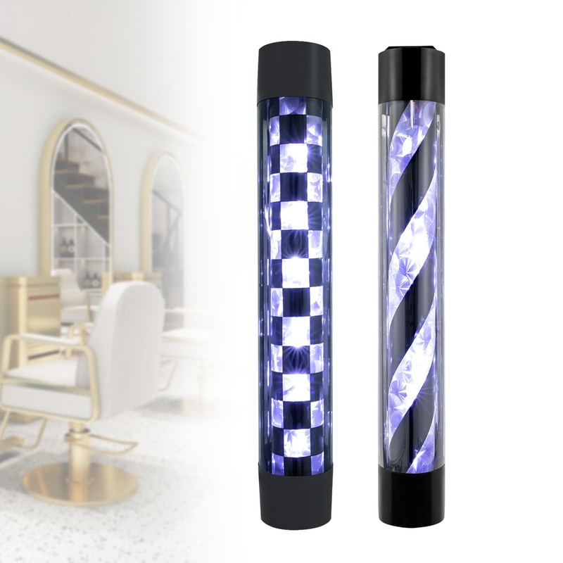AngelcityCC Barber Pole Black White LED Light, 34 in Traditional