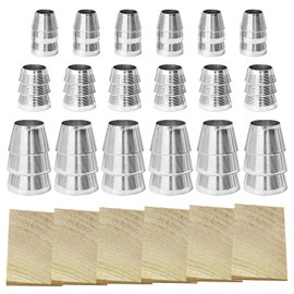 24 PCS Safety Round AxeHandle Wedges, Wood & Metal Wedges Steel Wedge Kit for Axe Hammer Sledge Repair(0.4/0.48/0.55 Inch)