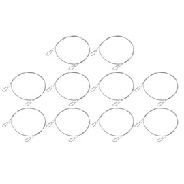 sourcing map 10Pcs Lanyard Cable Wire Rope, 20cm x 1.5mm Stainless Steel Wire Cable with Loops Security Steel Cable for Connect Furniture Outdoor Travel, Silver