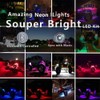 NBWDY 8pc Bluetooth RGB LED Car Motorcycle Glow Lights Flexible