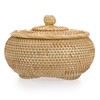 IGNPION Rattan Storage Basket with lid Multi-Purpose Decorative Storage Baskets