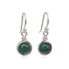 Sterling Silver Malachite Natural Gemstone Dangle Drop Earrings