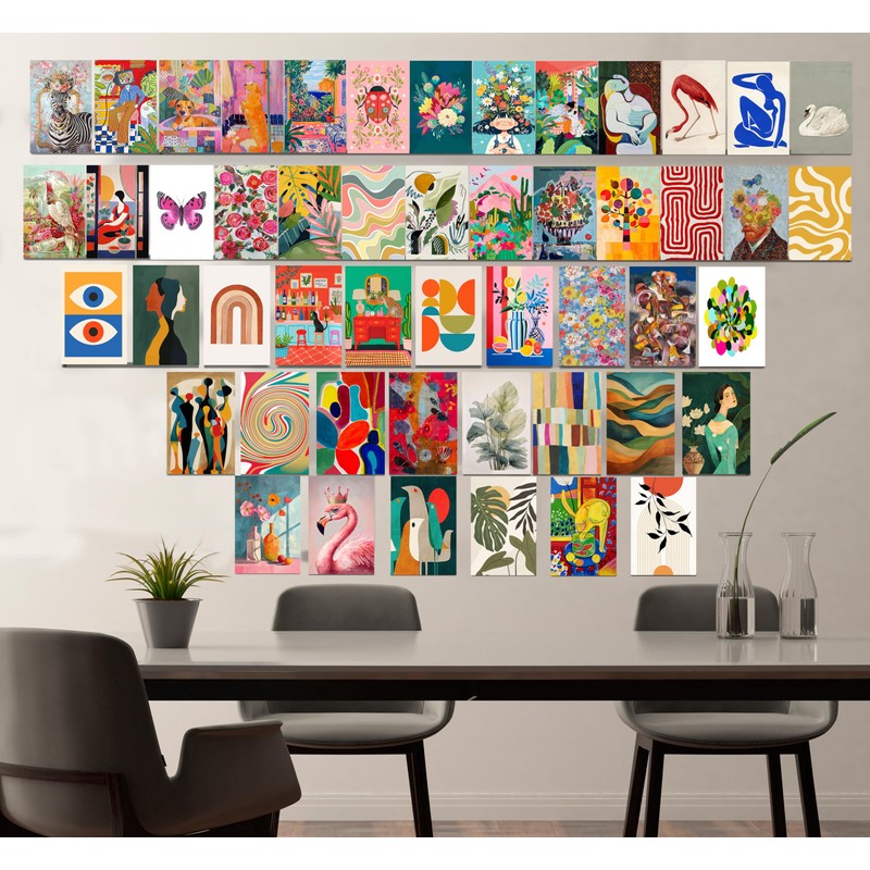 ZEAY 50 Pcs 4”x6” Eclectic Wall Collage Kit – Maximalist
