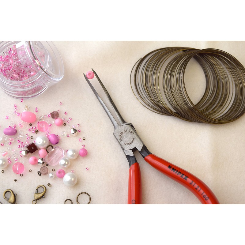 KNIPEX クニペックス 45°先曲ニードルノーズプライヤー 平口 プラスティックコーティングハンドル 3121-160