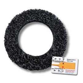 Replacement Coarse Grinding Disc for Wheel Hub Grinder 90-150mm Silicon Carbide with Velcro Fastening + Tread Depth Gauge