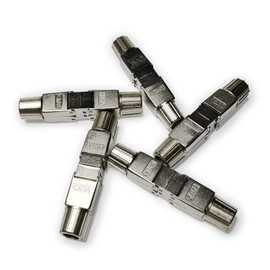 Ethernet Junction Box,Butt Splice Connector of CAT6A/CAT6E/CAT6/CAT5E/CAT5 Network Cable,Tool Free Shielded Punch Down Type Terminal of FTP/STP/UTP Internet Cord,No Crimp EZ DIY Coupler Adapter[5pack]