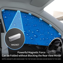 aokway Side Window Sunshade Sun Shade for Car Window Double Thickness Auto Windshield Sunshades Curtain Universal Fit for Driver for Baby UV Protection (Blue, Front Side 2pcs)