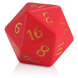 CSITORWWE Giant D20 Dice 55mm,20 Sided DND Dice,Resin D&D Dice with Velvet Pouch, Titan Polyhedral Dice Set for Dungeons and Dragons, RPG, MTG Tabletop Games (Red)