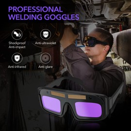 TRQWH Welding Glasses Auto Darkening Safety Goggles Solar True Color Welder Glasses Eyes Protective PC Lens Welder Mask Welding Helmet for TIG MIG ARC Weld Plasma Cut Grinding