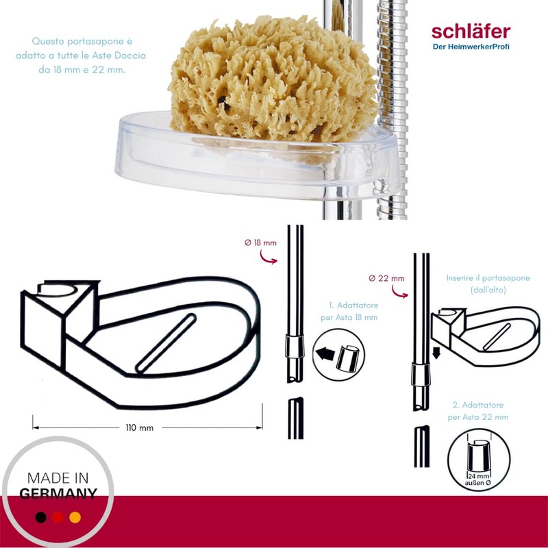 Schläfer 2817021 Soap Dish for All Shower Wall Rails with