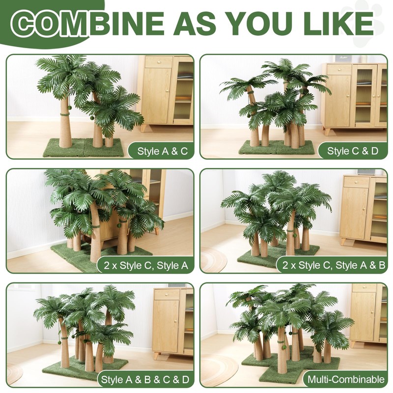 Palm Tree Cat Scratching Post, 36'' Cat Scratcher Post with
