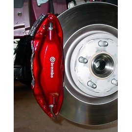 Hitzebeständige Bremssattel Aufkleber passend für Brembo, 8 Stück - Performance Tuning Auto Sticker, JDM Style, Weiß oder Schwarz, 80×16 mm - Optimale Fahrzeugpersonalisierung (Weiß)