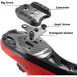 Saurka - Adaptadores estabilizadores para tacos SPD para bicicleta de carretera, zapatos de ciclismo convertidos para zapatos SPD adaptadores de conversión para tres agujeros a dos agujeros para tacos