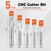 Akozon 5pcs M3-M8 Slotting Counterbore End Mill Cutter Solid Slot