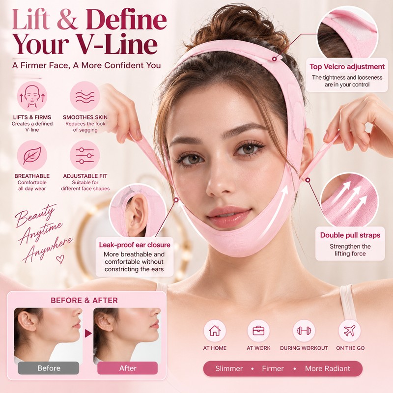 V-Line Face Shaping Strap for Chin & Cheek Support –