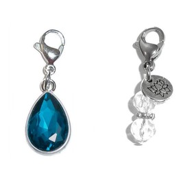 Hidden Hollow Beads Clip On Charm, Bag, Purse, Handbag, Message, Keychain, Zipper Pull, Bracelets, Necklaces, Jewelry (Birthstone September)