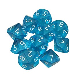 Febbya Dice D10, Polyhedral Dice Set, 10 Pack for DND, MTG, RPG, Dungeons and Dragons Dice Game, Table Games, Acrylic Dice