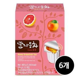 Kkotsam Food 꽃샘 꿀자몽차 포션 15p, 450g, 6개[34170881] Flower Bud Honey Grapefruit Tea Potion 15p, 450g, 6 pieces [34170881]