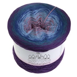 Farbverlaufsgarn Bobbel Wolle Größe wählbar Strickwolle Häkeln (Jupiter - Lila außen, 200g/1000m - 3Fach)
