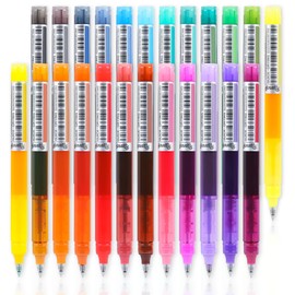 RIANCY 24Pieces Rolling Ball Pens 0.5 mm Japanese Pens Quick Drying Pens Fine Point Pens Liquid Ink Pen Smooth Writing Pens for Office Student Back to School supplies