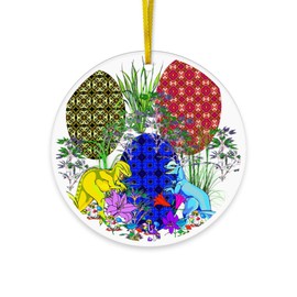 CafePress Dinosaur Easter Eggs Circle Ornament Acrylic Circle Shaped Ornament