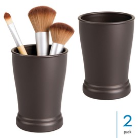 iDesign Plastic Bathroom Tumbler for Countertop or Vanity Storage - Set of 2 - Bronze