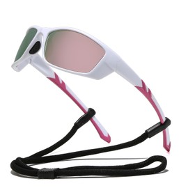 Suertree Polarised Sports Glasses Sunglasses Men Women Quick Glasses Windproof Cycling Glasses UV400 Riding Sunglasses Outdoor Sports Sunglasses White + Pink, White + Pink