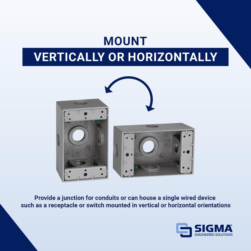 SIGMA ENGINEERED SOLUTIONS 14251-5X Metal Electrical Outlet Box, Weatherproof, Easy