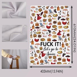 Spain Travel Gift Spain Kitchen Dish Towel Spain Tea Towel Spain Housewarming Gift (SpainTowel)