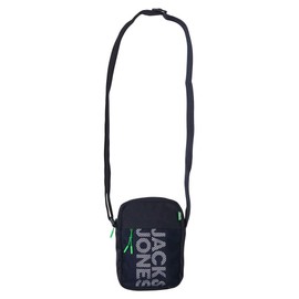 JACK & JONES Men's Jacashford Mesh Crossbody Shoulder Bag, Navy blazer/detail: island green