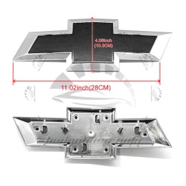 Unbranded 19-21 For Che/vy Silverado 1500 Bowtie Front Grille Emblem Badge Chrome Black