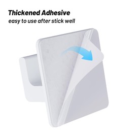 Fadroky Adhesive Hooks for Hanging, 12lbs No Drills Heavy Duty Wall Towel Hooks, White 4Pcs Shower Hooks for Inside Shower, Bathroom Towel Holder Accessories, for Hanging Hat, Towel, Robe