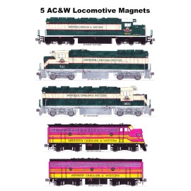 Aberdeen, Carolina & Western Locomotives 5 magnets Andy Fletcher