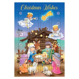 Christmas Advent Calendar Card - Wishes Countdown Fun Nativity 13cm x 19cm - 0010