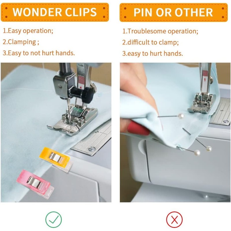LIDOUK Sewing Clips for Fabric and Quilting 30 PCS,Embroidery Clips