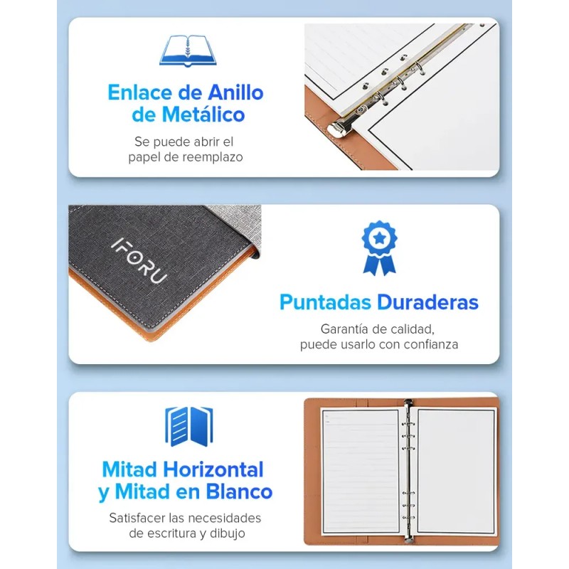 Cuaderno Inteligente Reutilizable IFORU Gris 100 Páginas con Almacenamiento en
