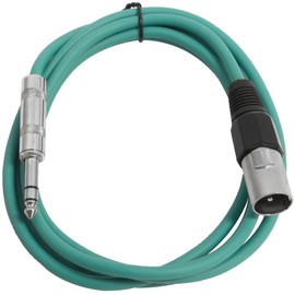 Seismic Audio - SATRXL-M6 - Green 6' XLR Male to 1/4" TRS Patch Cable
