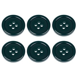 Pack of 6 Dark Green Sew on 18mm Round Buttons Flat 4 Holes 28L 28 Ligne