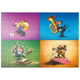 MyPuzzle Musicians - Jean-Jacques Loup - Cartoon Classics - Premium 100 Piece Puzzle - MyPuzzle Special Collection by Heye Puzzle