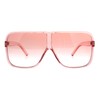 Womens Super Oversized Fashion Sunglasses Flat Top Square Translucent Frame