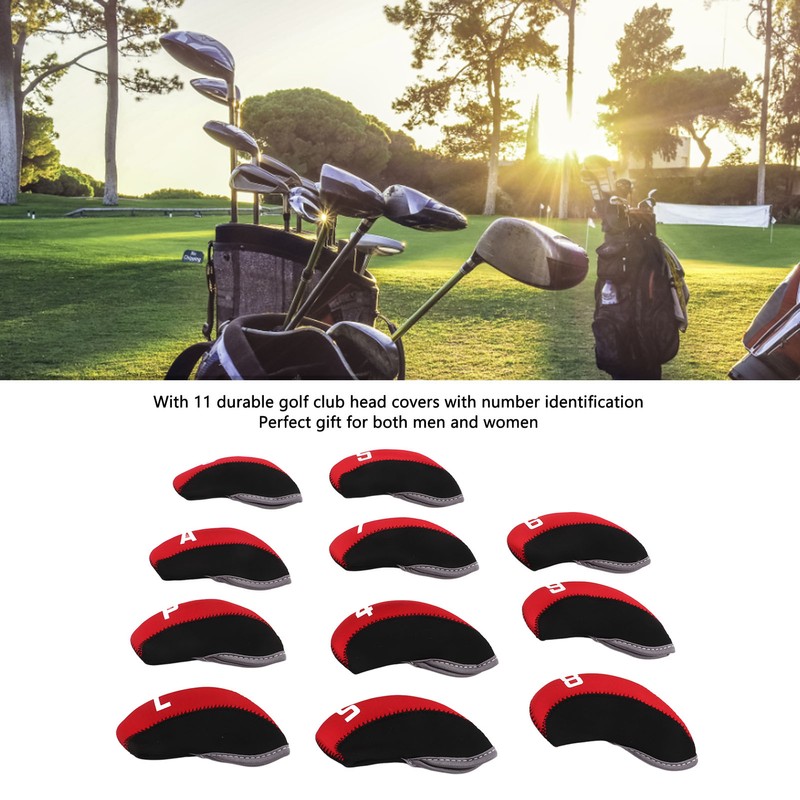 11PCS Golf Club Headcover Set Neoprene Numbered Golf Club Head