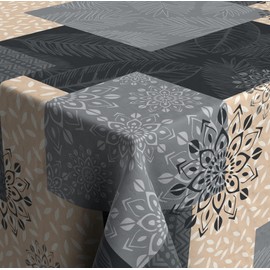 Venilia Taenga Printed Tablecloth, Table Linen, Table Decoration, Non-Iron, Polyester, Round, 1.8 m x 1.8 m, 59515