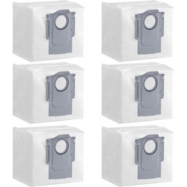 6Pack Original Vacuum Dust Bags for Roborock S8 Pro Ultra,S8+,S7 MaxV Ultra,S7 Max Ultra,Q5+,Q5Pro+,Q7+,Q7 Max+,Q8 Max+ Robot Vacuum Cleaner, 2.7L Large Capacity Cleaner Dust Bags, White