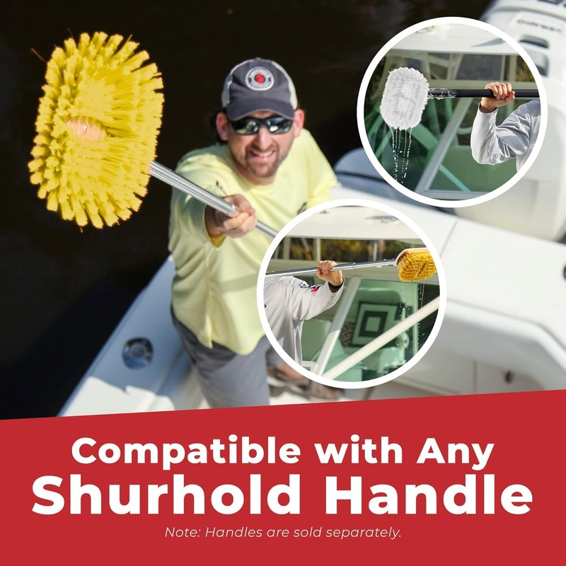 Shurhold Classic 6" Soft Bristle Boat Deck Brush, Safe for