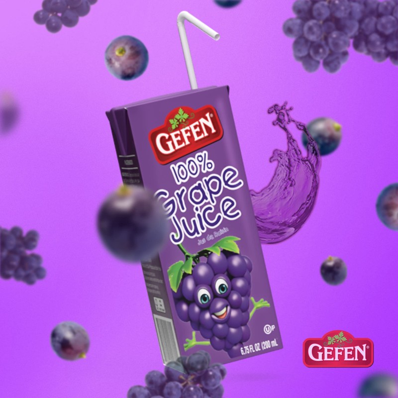 Gefen Grape juice Box Drink, 6.75oz (27 Pack) 100% Grape
