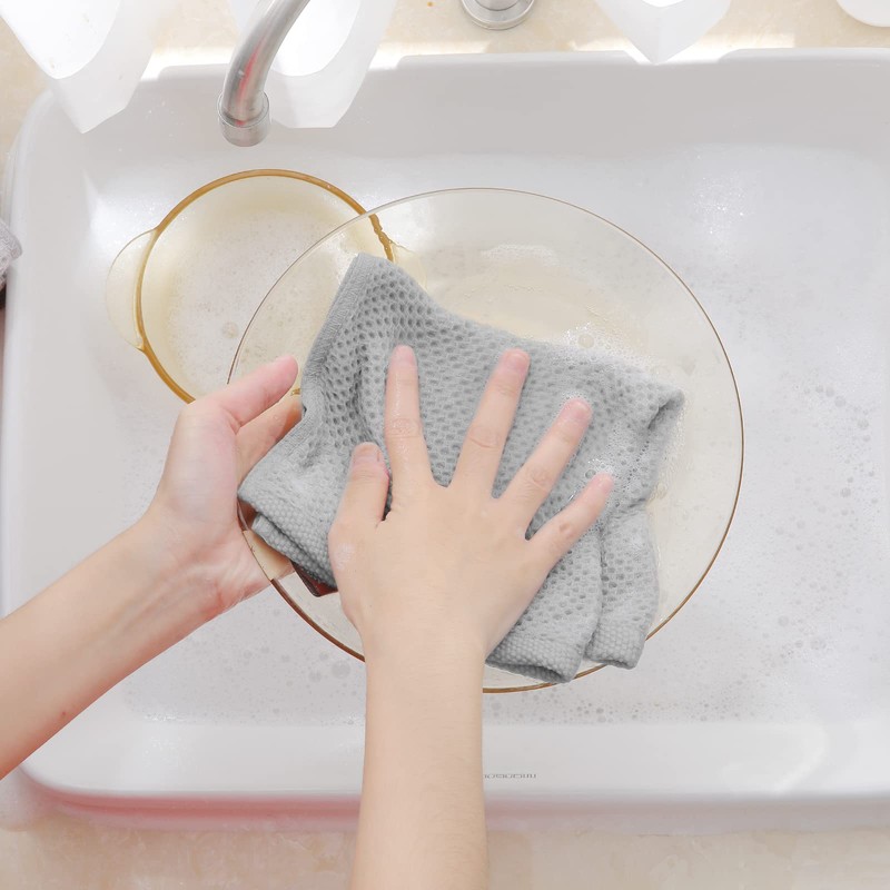 Moosfor 100% Cotton Tea Towels, Highly Absorbent Soft Dish Cloths,