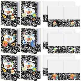 Kosiz 12 Pieces Composition Book Pocket Folders, Cute Kawaii Name Back to School Bulk Homework Paper File Folders for School Office Home Business Prek Girls Kid Classroom Teacher Birthday Party Supply