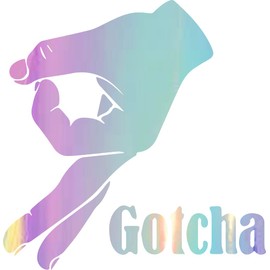 NBFU Decals Symbol Gotcha Hand (Holographic Opal Purple) (Set of 2) Premium Waterproof Vinyl Decal Stickers for Laptop Phone Accessory Helmet Car Window Bumper Mug Tuber Cup Door Wall Decoration