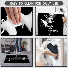 MUGINYU Get Naked Bath Mat, Funny Modern Bathroom Decor Black and White Absorbent Non-Slip Quick Dry Rugs Absorbent Bathroom Rug Thin fit Under Door Floor Mats