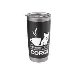 Fueled By Coffee And My Corgi Morning Coffee Lover Stainless Steel Insulated Tumbler